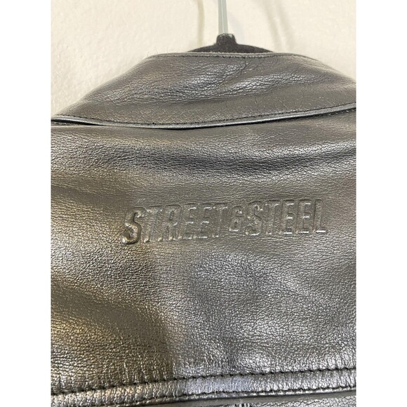 Street & Steel Leather Jacket Mens 2XL Motorcycle Biker Quilted Liner Armor - Picture 8 of 15